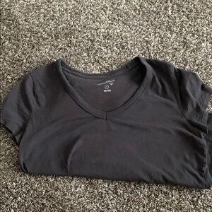 Women's Grey V-Neck Top